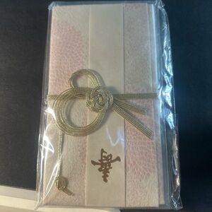 Furukawa Paper Co Two Gift Cards Set Gold & Pink Gifu Japan Mino Washi Tora